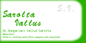 sarolta vallus business card